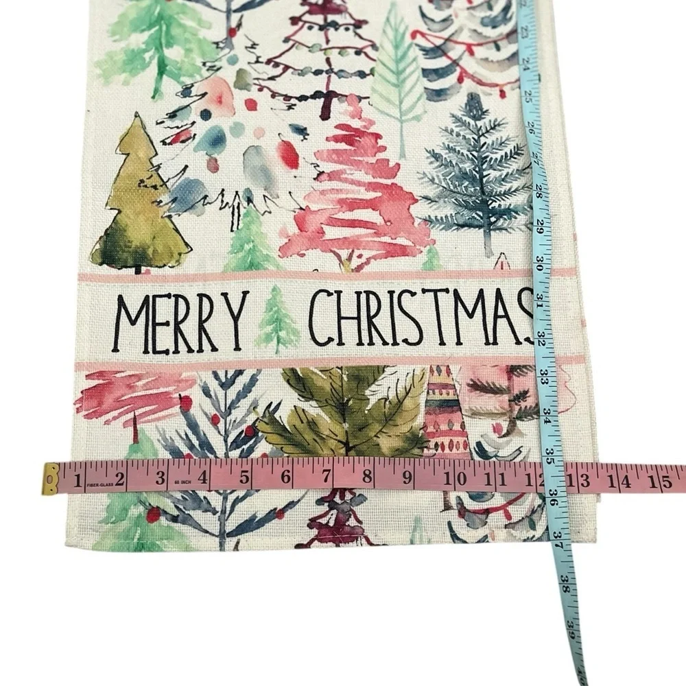 Merry Christmas Table Runner - Festive Multicolor Design